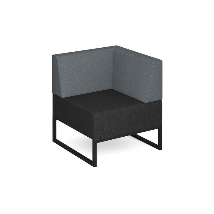 Nera modular soft seating single bench with back and left arm black frame Soft Seating Dams Elapse Grey/Late Grey 