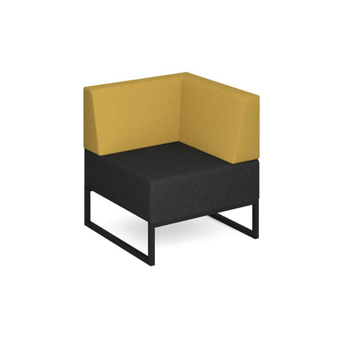 Nera modular soft seating single bench with back and left arm black frame Soft Seating Dams Elapse Grey/Lifetime Yellow 