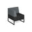 Nera modular soft seating single bench with back and right arm Black frame Soft Seating Dams Elapse Grey/Late Grey 