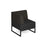 Nera modular soft seating single bench with back and right arm Black frame Soft Seating Dams Elapse Grey/Present Grey 