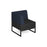 Nera modular soft seating single bench with back and right arm Black frame Soft Seating Dams Elapse Grey/Range Blue 