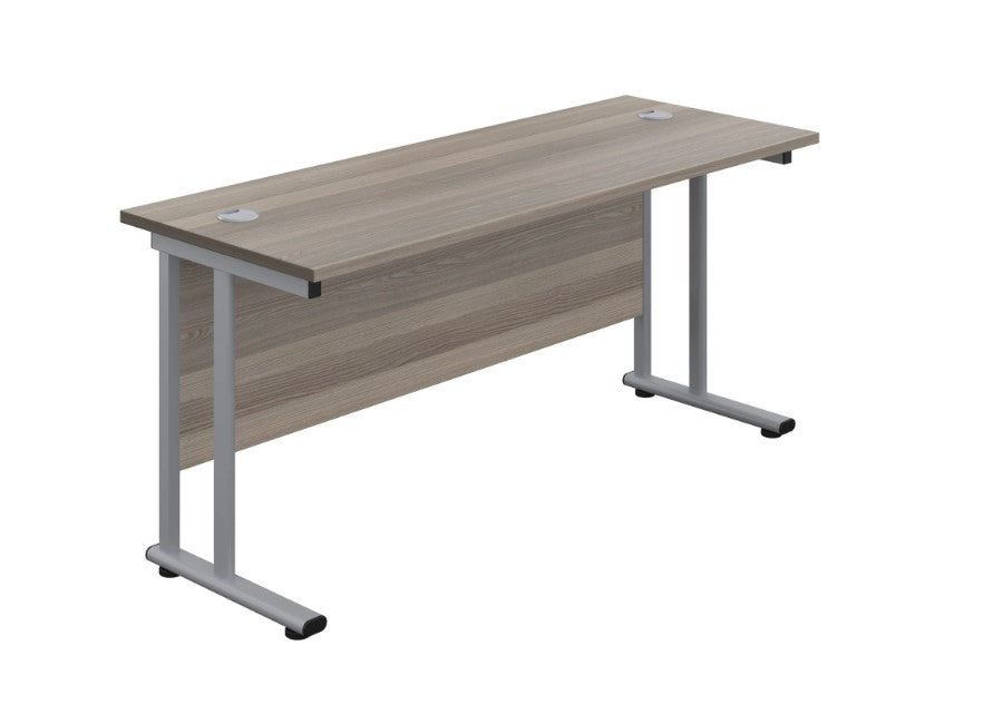 Office Hippo Professional Cantilever Grey Oak Office Desk TC Group 