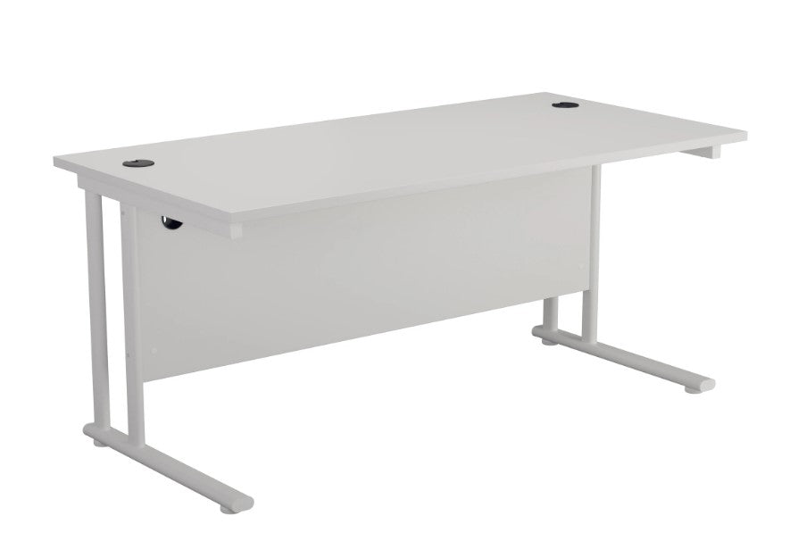Office Hippo Professional Cantilever White Office Desk TC Group 