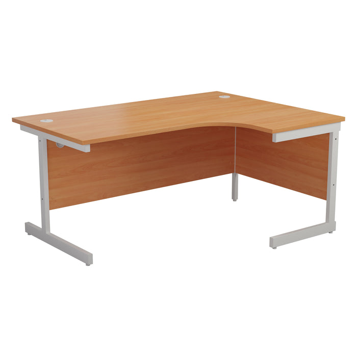 One Cantilever Crescent Office Desk - 1600mm x 1200mm Corner Office Desks TC Group Beech White Right Hand