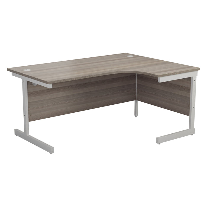 One Cantilever Crescent Office Desk - 1600mm x 1200mm Corner Office Desks TC Group Grey Oak White Right Hand