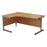 One Cantilever Crescent Office Desk - 1600mm x 1200mm Corner Office Desks TC Group Oak Silver Left Hand