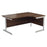 One Cantilever Crescent Office Desk - 1600mm x 1200mm Corner Office Desks TC Group Walnut White Right Hand