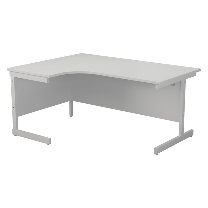 One Cantilever Crescent Office Desk - 1600mm x 1200mm Corner Office Desks TC Group White White Left Hand