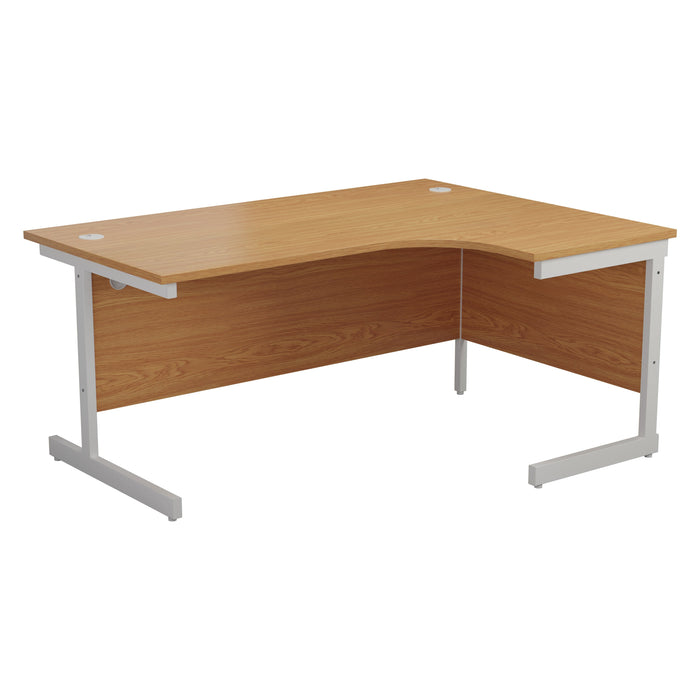 One Cantilever Crescent Office Desk - 1800mm x 1200mm Corner Office Desks TC Group Oak White Right Hand