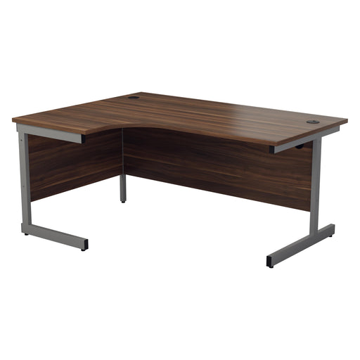 One Cantilever Crescent Office Desk - 1800mm x 1200mm Corner Office Desks TC Group Walnut Silver Left Hand