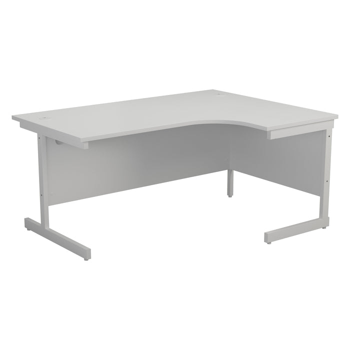 One Cantilever Crescent Office Desk - 1800mm x 1200mm Corner Office Desks TC Group White White Right Hand