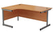 One Cantilever Crescent Office Desk Beech - 1800mm x 1200mm Corner Office Desks TC Group Beech Silver Left Hand