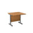 One Cantilever Rectangular Oak Office Desk - 800mm Deep Rectangular Office Desks TC Group Oak Silver 800mm x 800mm