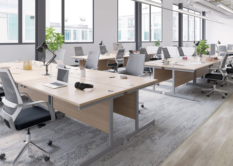 One Cantilever Rectangular Office Desk - 800mm Deep Rectangular Office Desks TC Group 