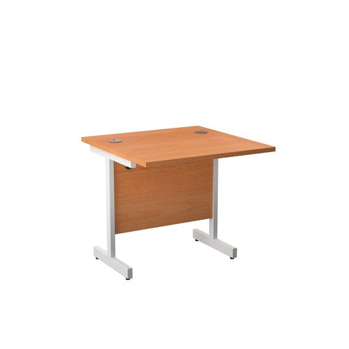 One Cantilever Rectangular Office Desk - 800mm Deep Rectangular Office Desks TC Group Beech White 800mm x 800mm