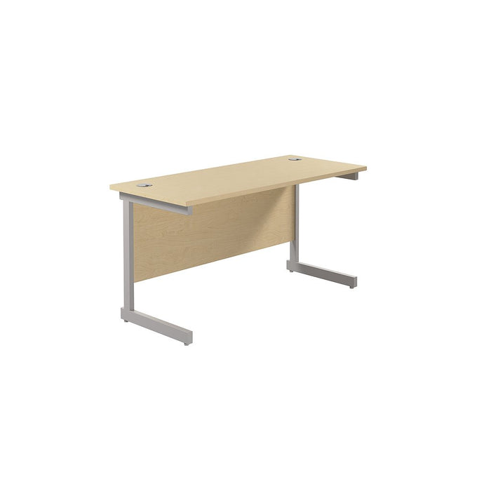 One Cantilever Rectangular Office Desks - 600mm Deep Rectangular Office Desks TC Group Maple Silver 1200mm x 600mm