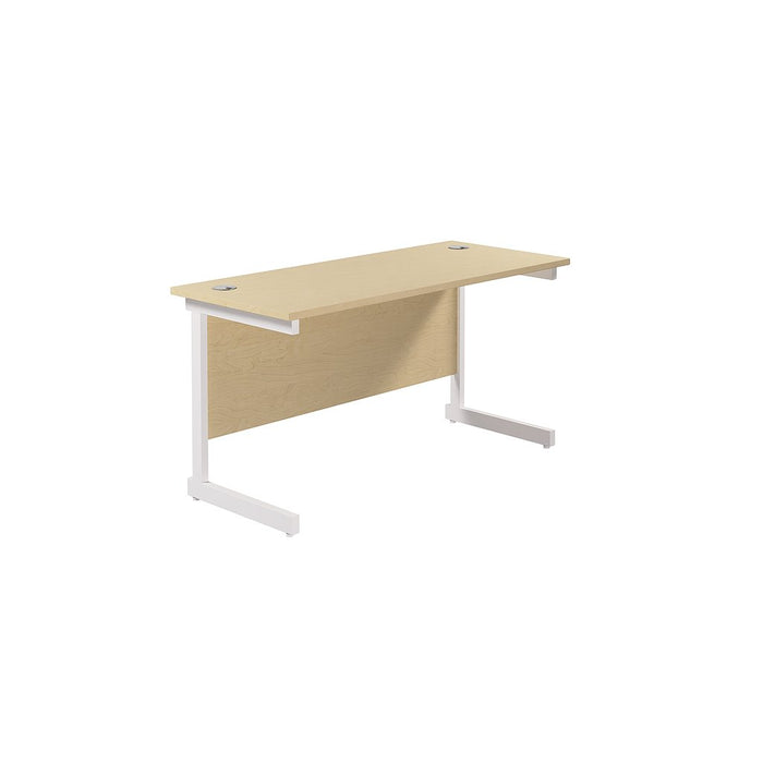 One Cantilever Rectangular Office Desks - 600mm Deep Rectangular Office Desks TC Group Maple White 1200mm x 600mm