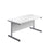 One Cantilever Rectangular White Office Desk - 800mm Deep Rectangular Office Desks TC Group White Silver 1200mm x 800mm