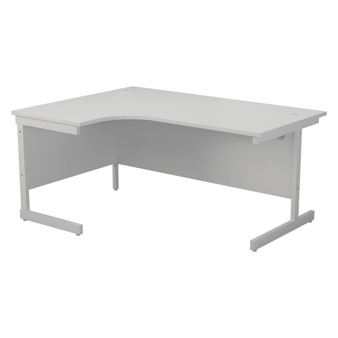 One Cantilever White Crescent Office Desk - 1800mm x 1200mm