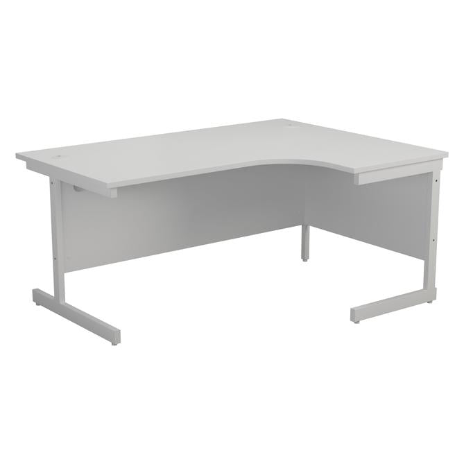 One Cantilever White Crescent Office Desk - 1800mm x 1200mm Corner Office Desks TC Group White White Right Hand