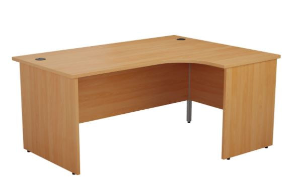 One Panel Next Day Delivery Beech Corner Office Desk Corner Office Desks TC Group Beech 1600mm x 1200mm Right Hand