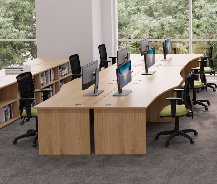 One Panel Next Day Delivery Oak Rectangular Office Desk - 800mm Deep Rectangular Office Desks TC Group 