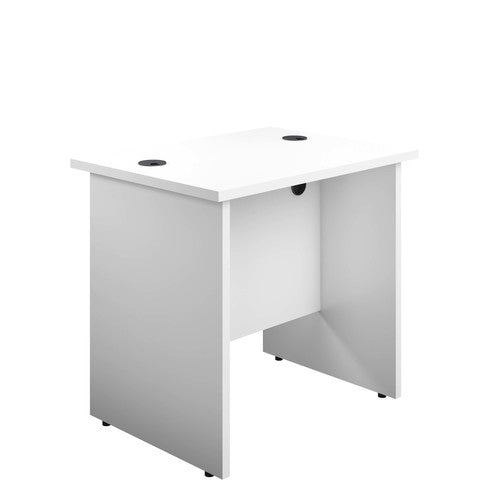 One Panel Next Day Delivery Rectangular Office Desk - 600mm Deep Rectangular Office Desks TC Group White 800mm x 600mm 