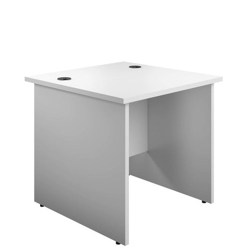 One Panel Next Day Delivery Rectangular Office Desks - 800mm Deep Rectangular Office Desks TC Group White 800mm x 800mm 
