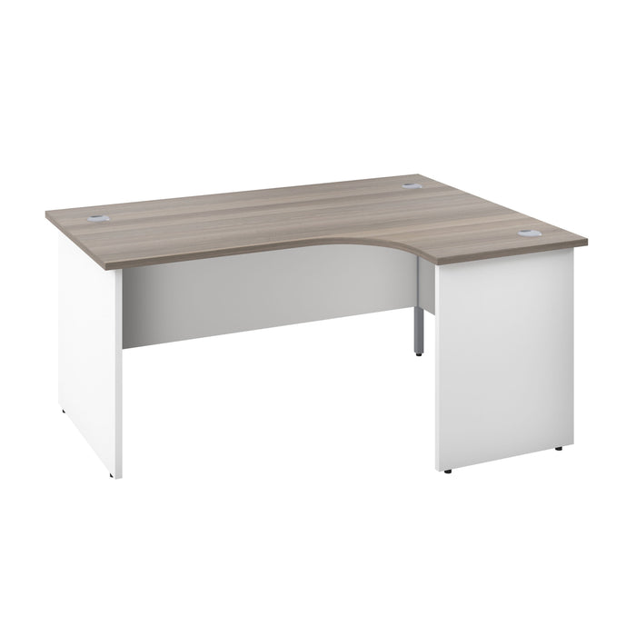 One Panel Plus 1600mm x 1200mm Corner Desk DESKING TC Group Grey Oak Right Hand 