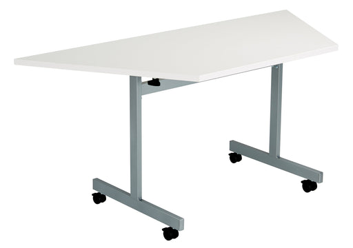 One Tilting Meeting Table 1600mm Trapezoidal Tilting Meeting Tables TC Group White 