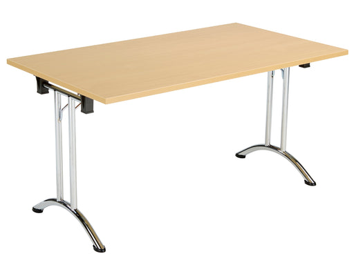 One Union Folding Meeting Table 700mm Deep Folding Meeting Tables TC Group Oak Chrome 1200mm x 700mm