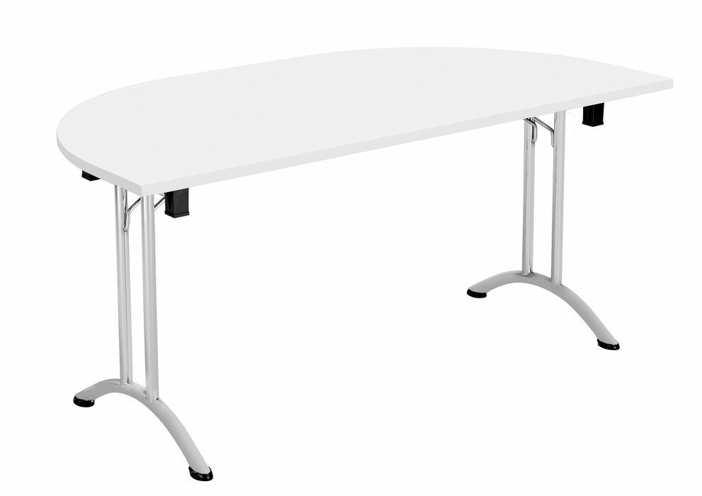 One Union Folding Meeting Table D End WORKSTATIONS TC Group Oak Silver 
