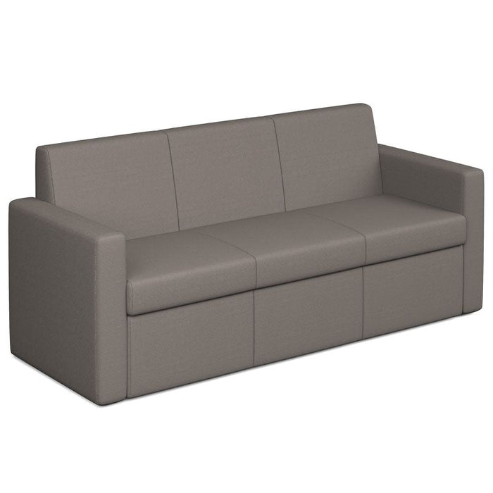 Oslo square back 3 seater office sofa 1880mm wide Soft Seating Dams Forecast Grey 