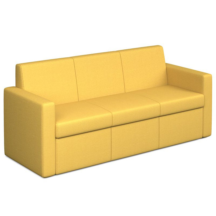 Oslo square back 3 seater office sofa 1880mm wide Soft Seating Dams Lifetime Yellow 