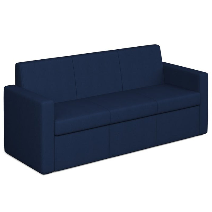 Oslo square back 3 seater office sofa 1880mm wide Soft Seating Dams Maturity Blue 