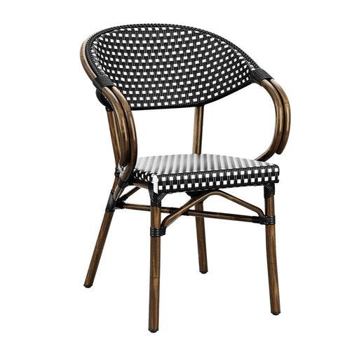 Panda Arm Chair - Nero & Blanc Weave Café Furniture zaptrading 