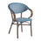 Panda Arm Chair - White & Blue Weave Café Furniture zaptrading 