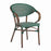 Panda Arm Chair - White & Green Weave Café Furniture zaptrading Green and white 