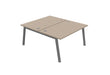 Partage Back to Back Bench Desks 1600mm Deep Desks Office Supermarket Aluminium Clay 1200mm x 1600mm