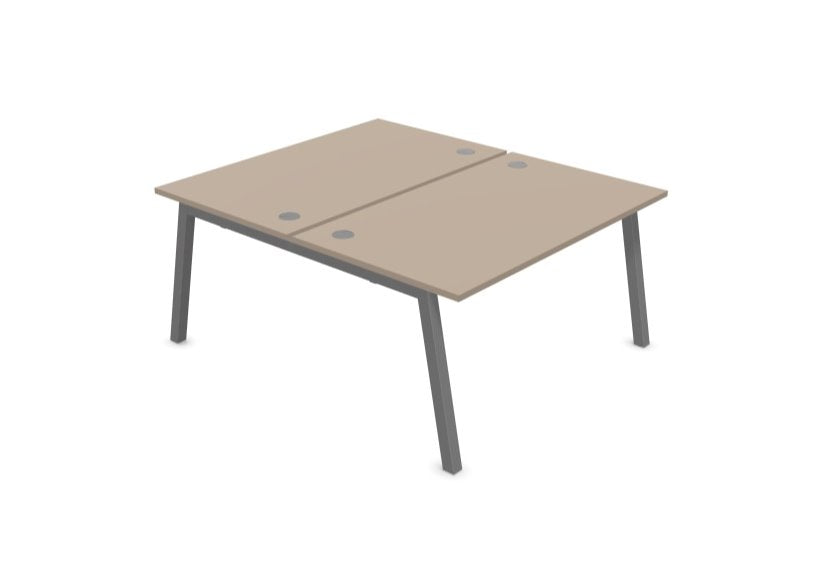 Partage Back to Back Bench Desks 1600mm Deep Desks Office Supermarket Aluminium Clay 1200mm x 1600mm