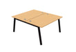Partage Back to Back Bench Desks 1600mm Deep Desks Office Supermarket Black Beech 1200mm x 1600mm