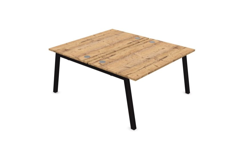 Partage Back to Back Bench Desks 1600mm Deep Desks Office Supermarket Black Timber 1200mm x 1600mm