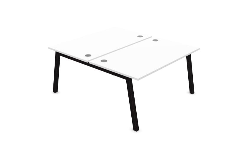 Partage Back to Back Bench Desks 1600mm Deep Desks Office Supermarket Black White 1200mm x 1600mm