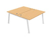 Partage Back to Back Bench Desks 1600mm Deep Desks Office Supermarket White Beech 1200mm x 1600mm