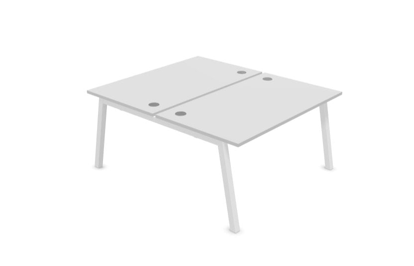 Partage Back to Back Bench Desks 1600mm Deep Desks Office Supermarket White Grey 1200mm x 1600mm