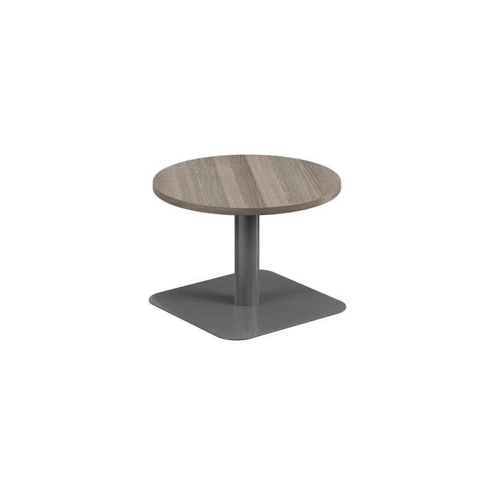 Pedestal base 600mm Coffee Table WORKSTATIONS TC Group Grey Oak Silver 