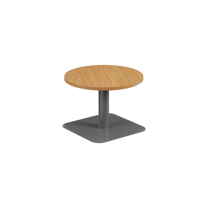 Pedestal base 600mm Coffee Table WORKSTATIONS TC Group Oak Silver 