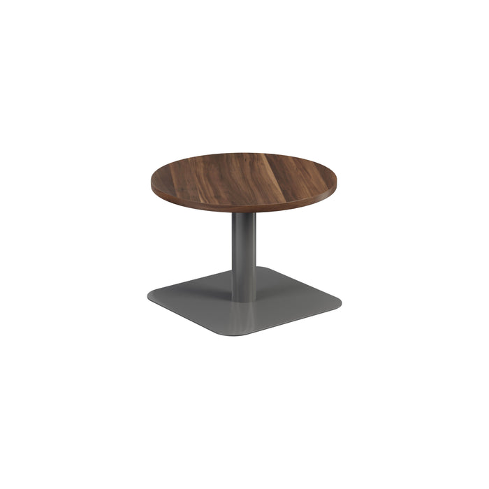 Pedestal base 600mm Coffee Table WORKSTATIONS TC Group Walnut Silver 