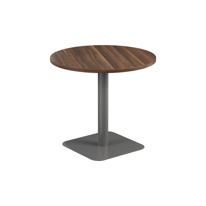 Pedestal base 800mm Table - Walnut/Black WORKSTATIONS TC Group Walnut Silver 