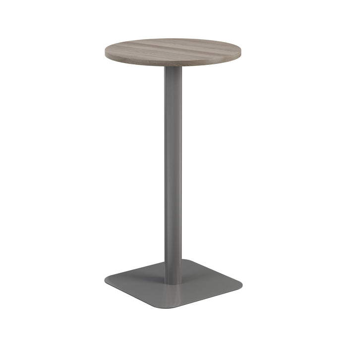 Pedestal base High Table 600mm Diameter - Oak/Black WORKSTATIONS TC Group Grey Oak Silver 